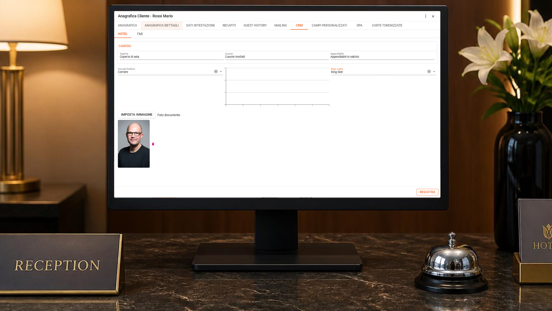 HOTELCUBE CRM maschera anagrafica Ospiti